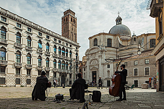 街头乐人,玩,地区,威尼斯