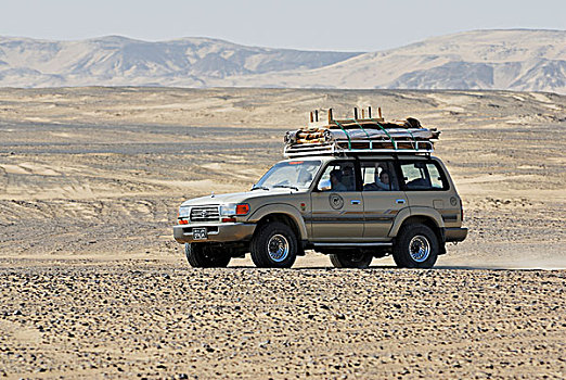 四驱车,交通工具,黑色,沙漠,靠近,巴哈利亚,绿洲,西部沙漠,埃及,非洲