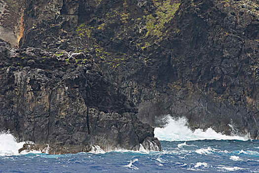 皮特凯恩群岛,岛屿,沿岸,风景,崎岖,火山,岸边,海洋,普通,区域,碰撞,岩石