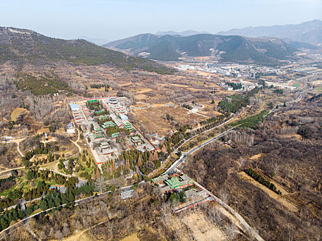 航拍河南郑州登封嵩山少林寺