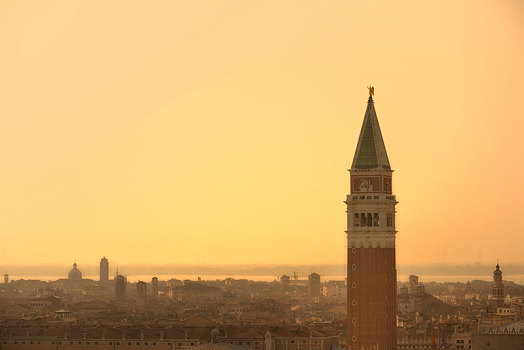 风景,钟楼,屋顶,威尼斯,夜光