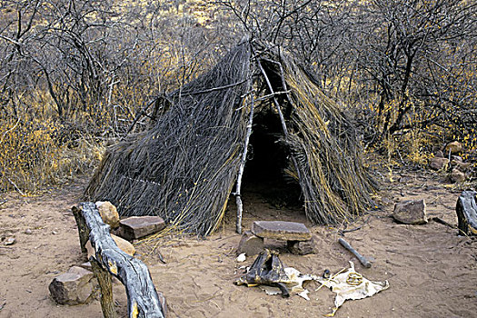 纳米比亚,教育,丛林原住民,走,传统,小屋
