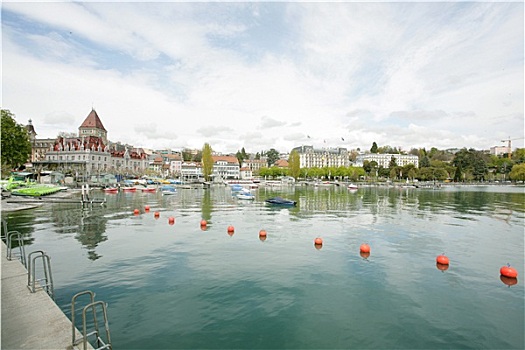 港口,城堡,洛桑,瑞士
