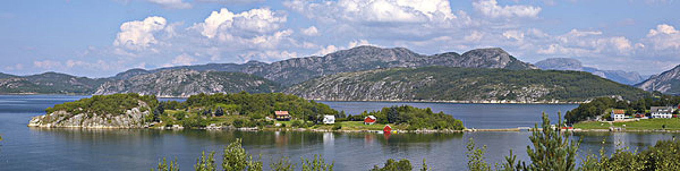 挪威,吕瑟峡湾,海岸,湖,岛屿,斯堪的纳维亚,沿岸地区,住宅,水,自然,风景,田园,安静,目的地,旅游