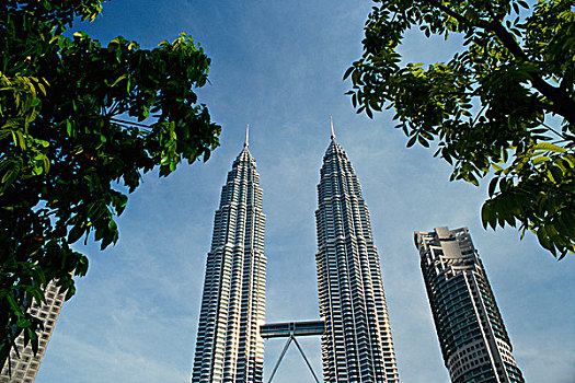 仰视,双子塔,吉隆坡,马来西亚