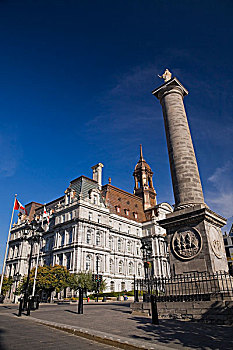 蒙特利尔,市政厅,建筑,设计,建筑师,风格,柱子,蒙特利尔老城,魁北克,加拿大