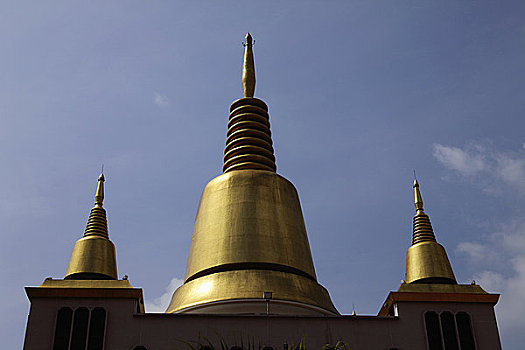 金色,尖顶,佛教寺庙