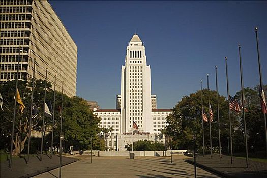 建筑,市政厅,洛杉矶,加利福尼亚,美国