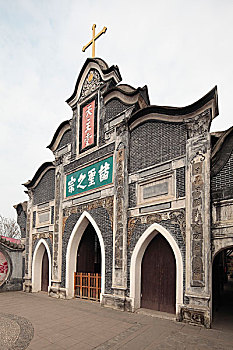 老城,成都,中国,教堂,建筑