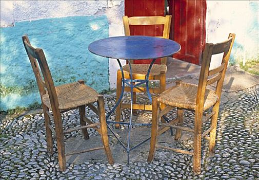 桌子,椅子,伯罗奔尼撒半岛,希腊