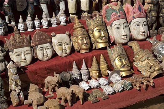 缅甸,纪念品店,面具