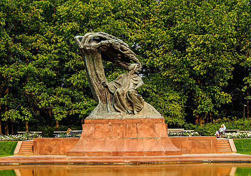 雕塑,公园,皇家,华沙,波兰,欧洲