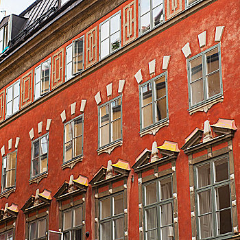 建筑,红色,老城,斯德哥尔摩,瑞典