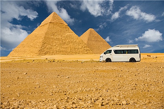 游客,正面,吉萨金字塔