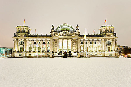 光亮,德国国会大厦,议会,建筑,黎明,冬天,柏林,德国,欧洲