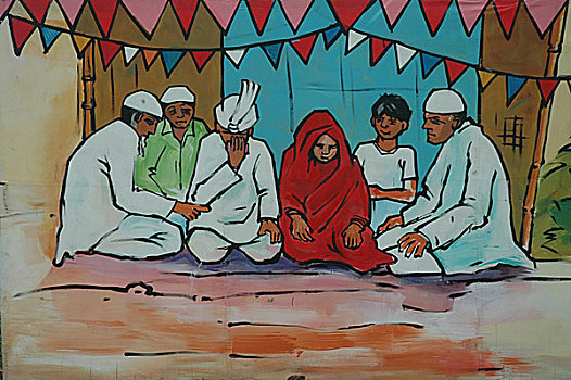 喜庆,乡村,婚礼,展示,民俗节日,放置,孟加拉,民间艺术,达卡,二月,2008年