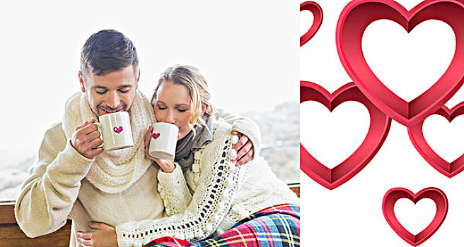 爱情,情侣,冬天,穿戴,喝咖啡,窗户