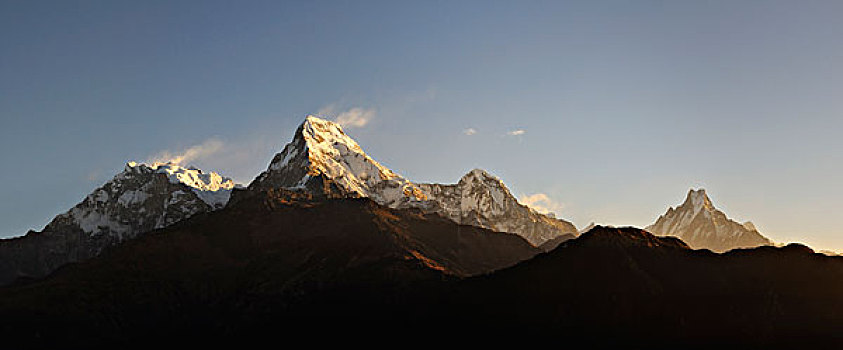 尼泊尔,安纳普尔纳峰,山,山脉,右边,左边,南