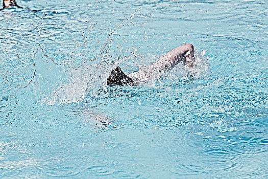 男孩,游泳,游泳池,女孩,看,法国,八月,2008年