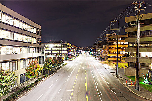 交通,城市道路,西雅图,夜晚