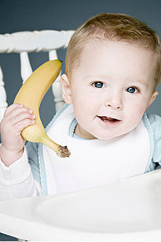 婴儿,玩,香蕉