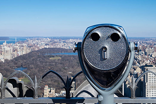 投币设备,双筒望远镜,看,中央公园,中心