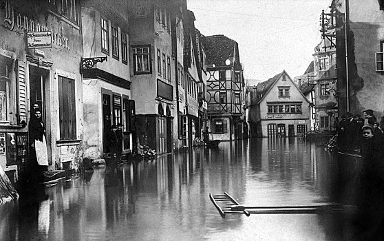 洪水,城市,20世纪20年代,德国,欧洲