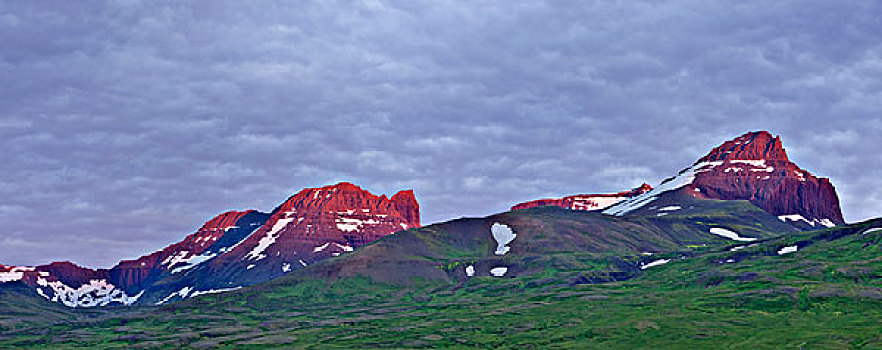 山丘,早晨,亮光,冰岛,欧洲