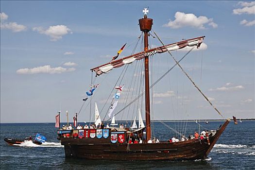小船,不莱梅,航行,2008年,梅克伦堡前波莫瑞州,德国,欧洲