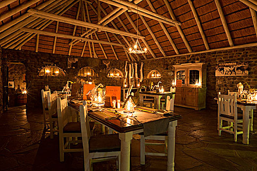 桌子,烛光,酒店,优雅,农场,纳米比亚,非洲