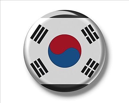 扣,旗帜,南,韩国