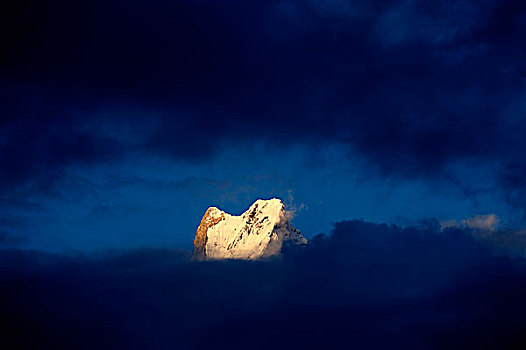 山,云,靠近,波卡拉,安纳普尔纳峰,保护区,喜马拉雅山,尼泊尔