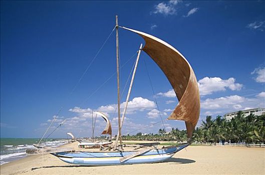 传统,渔船,斯里兰卡