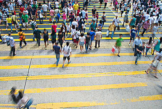 香港,中国,九月,未知,行人,人行横道,街道