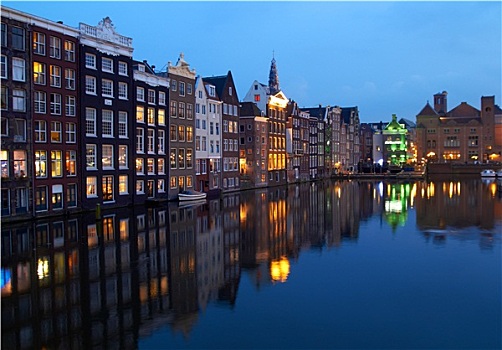 建筑,运河,阿姆斯特丹,荷兰