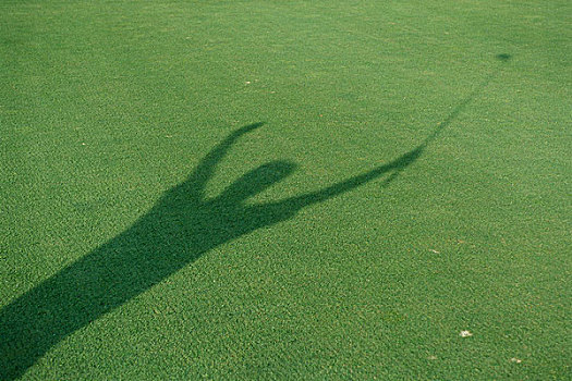 影子,打高尔夫,抬臂