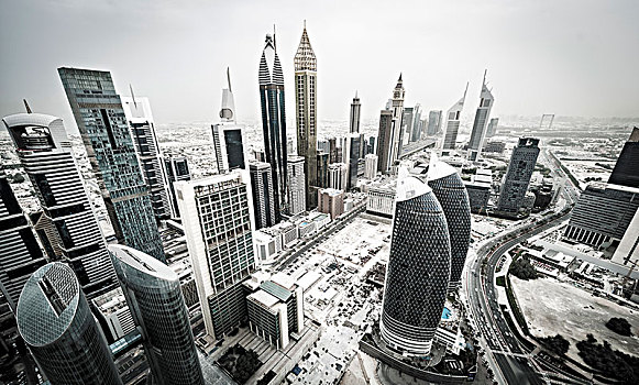 摩天大楼,街道,迪拜,阿联酋,亚洲