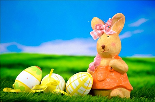 复活节兔子,兔子,女人,复活节彩蛋