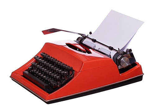 红色,打字机,纸