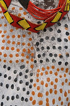 部落男人,人体彩绘,特写,奥莫低谷,埃塞俄比亚