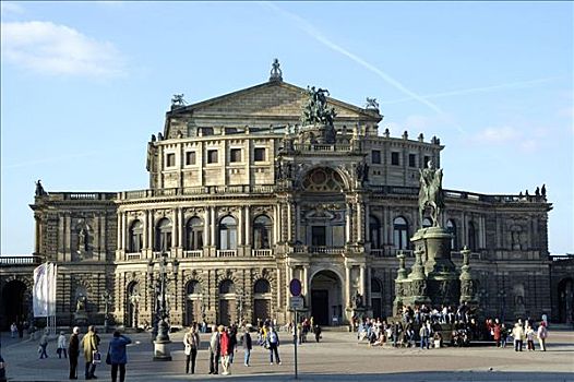 剧院,广场,森帕歌剧院,国王,纪念建筑,德累斯顿,萨克森,德国
