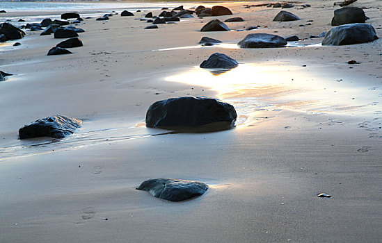 海滩上的的石头
