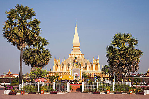 建筑,佛教,佛塔,塔銮寺,万象,老挝