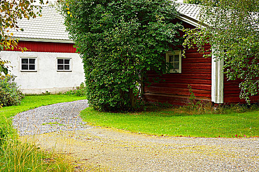 老,传统,木质,芬兰,房子