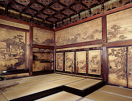 室内,观众,伏见,城堡,局部,京都,庙宇