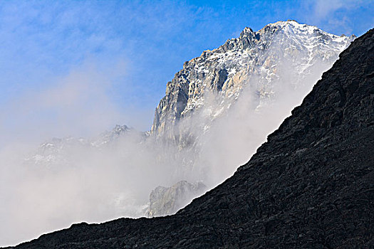 风景,雪,山,云,南乔治亚,南极