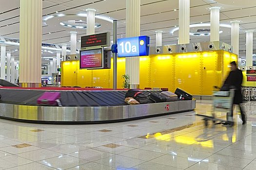 阿联酋,迪拜,国际机场,航站楼,到达,行李传送带