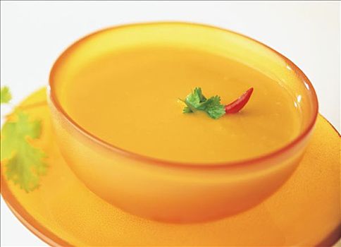 南瓜汤,玻璃碗