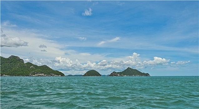 海景,石灰石,山,泰国