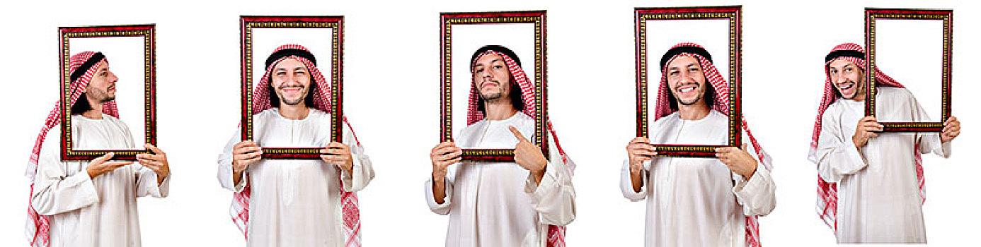 阿拉伯,画框,白色背景